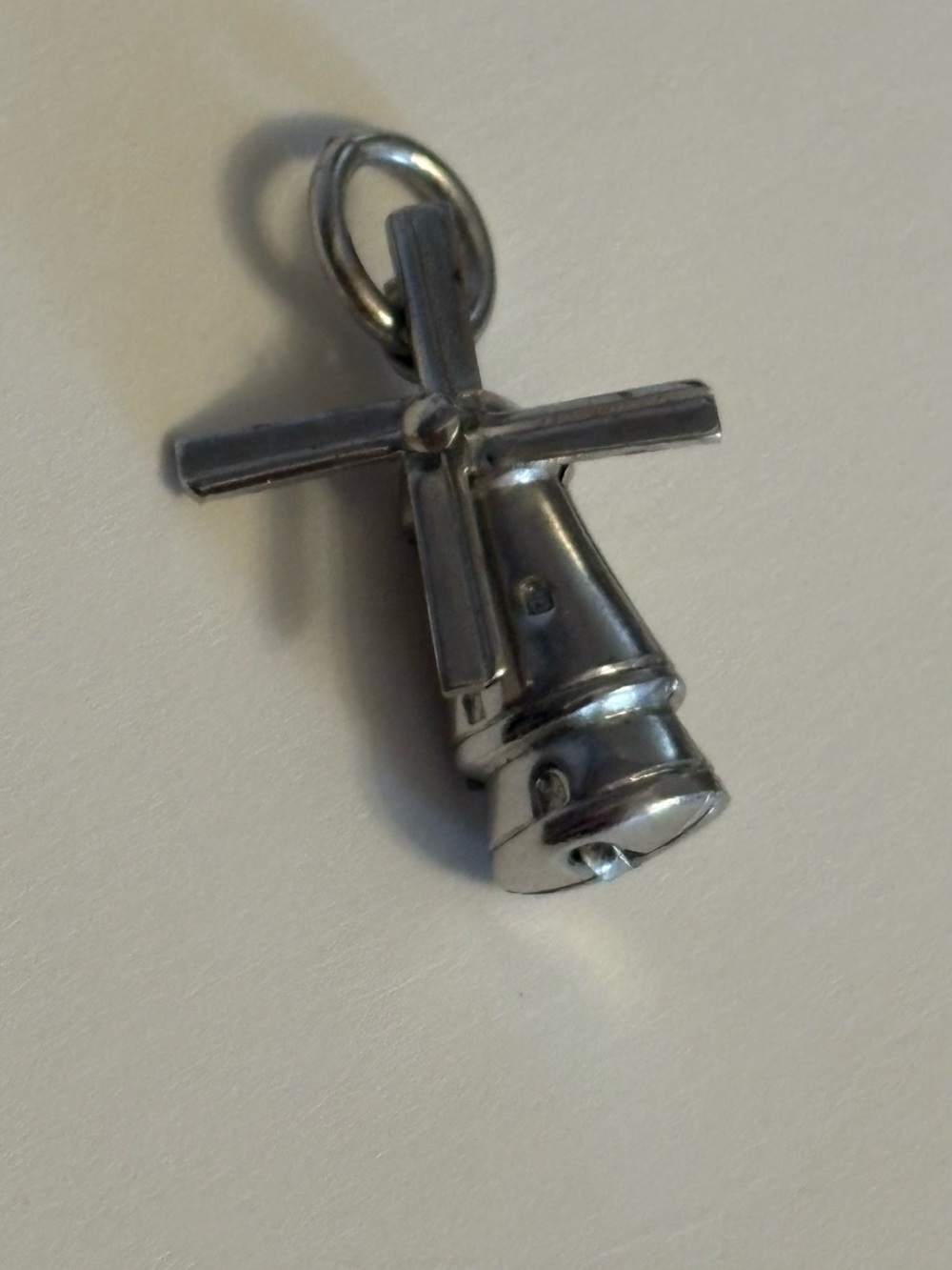Vintage SS Mechanical Windmill Charm Pendant